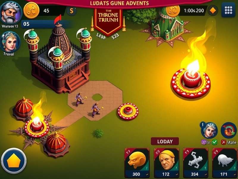 Throne Triumph battle scene with armies